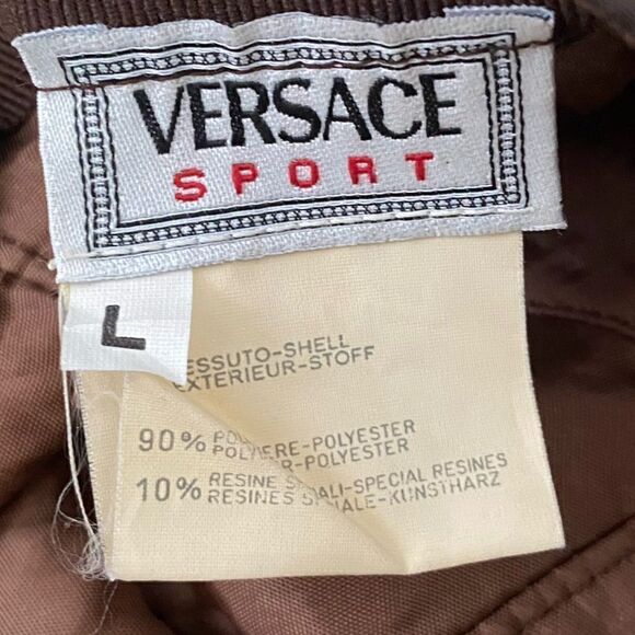 Versace Sport Chocolate Brown Medusa Logo Flat Bill Hat. Size Large. EUC! - Picture 8 of 9